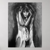 Monochrome Aquarellfarben widerstehen Poster (Vorne)