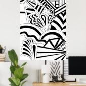 Monochrome Art Deco Design. Poster (Heimbüro)
