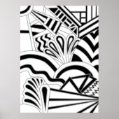 Monochrome Art Deco Design. Poster (Vorne)