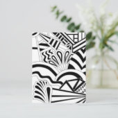 Monochrome Art Deco Design. Postkarte (Stehend Vorderseite)