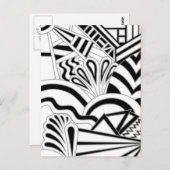 Monochrome Art Deco Design. Postkarte (Vorne/Hinten)