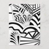 Monochrome Art Deco Design. Postkarte (Vorderseite)