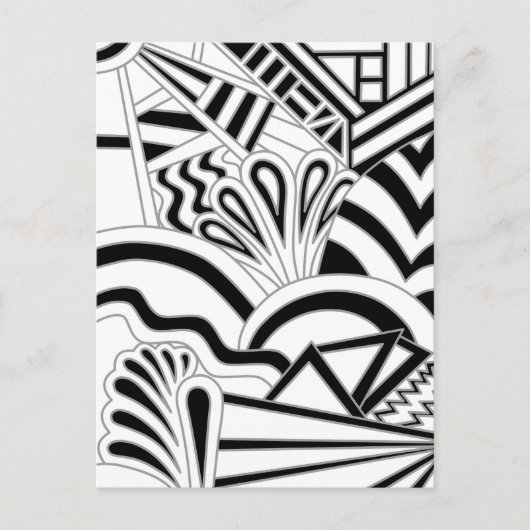 Monochrome Art Deco Design. Postkarte (Vorderseite)