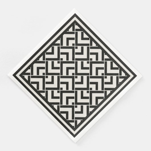 Monochrome Art Deko Serviette (Ecke)