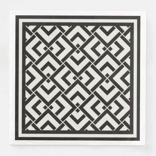 Monochrome Art Deko Serviette (Vorderseite)