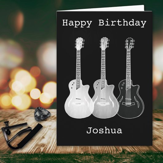 Monochrome Art Music Electric Gitarre Name Joshua Karte