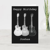 Monochrome Art Music Electric Gitarre Name Joshua Karte (Vorderseite)