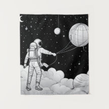Monochrome Astronauten Wandbild | Online Kunst