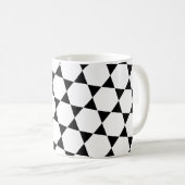 Monochrome B&W Hexagon Honeycomb Dreiecke Muster Kaffeetasse (VorderseiteRechts)