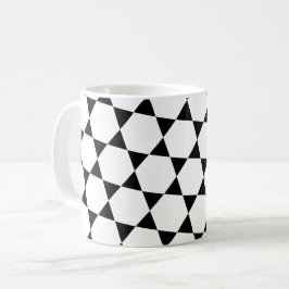 Monochrome B&W Hexagon Honeycomb Dreiecke Muster Kaffeetasse