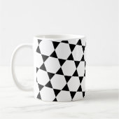 Monochrome B&W Hexagon Honeycomb Dreiecke Muster Kaffeetasse (Links)