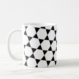 Monochrome B&W Hexagon Honeycomb Dreiecke Muster Kaffeetasse