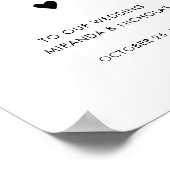 Monochrome Begrüßungszeichen | Hochzeitplakat Poster (Ecke)