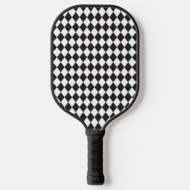 Monochrome Black And White Argyle Pickleball Schläger