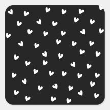 Monochrome Black and White Heart Pattern