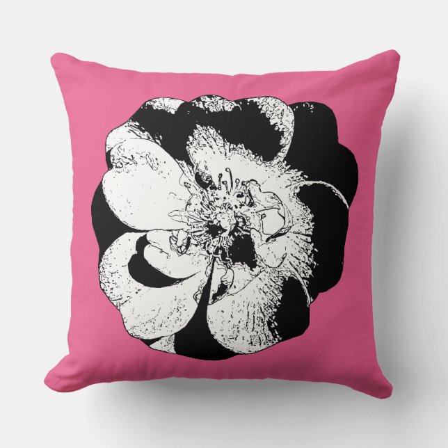 Monochrome Bläschenkissen auf hellrosa Kissen (Vorderseite)