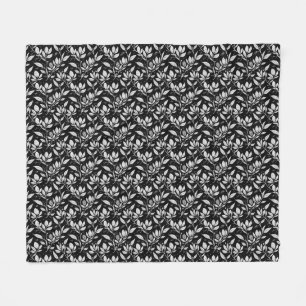 Monochrome-Blatt-Botanik-Ästhetik Fleecedecke