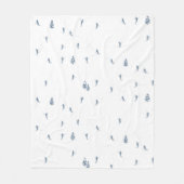 Monochrome blaue Alpinskifahrer Fleecedecke (Vorderseite)