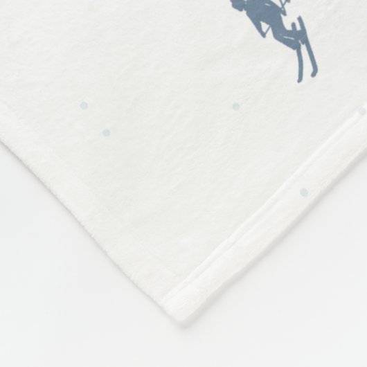 Monochrome blaue Alpinskifahrer Fleecedecke (Ecke)
