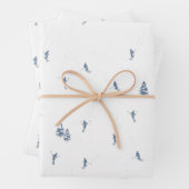 Monochrome blaue Alpinskifahrer Geschenkpapier Set (Beispiel)