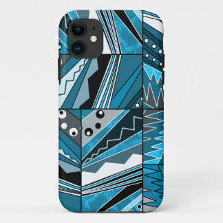 Monochrome blaue ethnische Ornamentik. Case-Mate iPhone Hülle