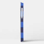 Monochrome blaue kroatische Schachbrett Case-Mate iPhone Hülle (Rückseite / Links)