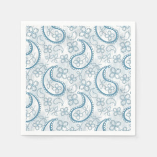 Monochrome blaugraue Paisley-Muster. Serviette