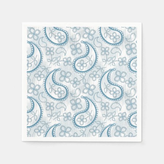 Monochrome blaugraue Paisley-Muster. Serviette (Vorderseite)