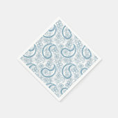 Monochrome blaugraue Paisley-Muster. Serviette (Ecke)