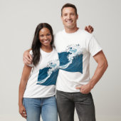 Monochrome Blauozewellen T-Shirt (Unisex)