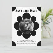 Monochrome Bloom Modern Geometric Save the Date (Stehend Vorderseite)