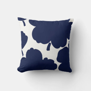 Monochrome Bloom Navy Kissen
