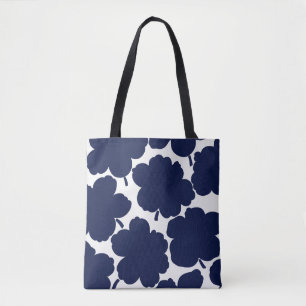 Monochrome Bloom Navy White Tasche