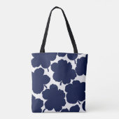 Monochrome Bloom Navy White Tasche (Rückseite)