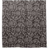 Monochrome Blossom-Design Duschvorhang (Vorderseite)