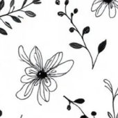 Monochrome Blossom-Duschvorhang Duschvorhang