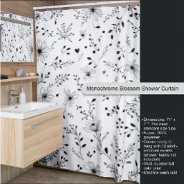 Monochrome Blossom-Duschvorhang Duschvorhang