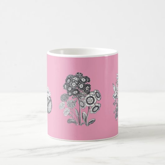 Monochrome Blume auf rosa Hintergrund Kaffeetasse (Mittel)