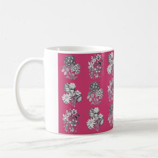 Monochrome Blume auf sicherem Hintergrund Kaffeetasse (Links)