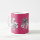 Monochrome Blume auf sicherem Hintergrund Kaffeetasse (Vorderseite Links)