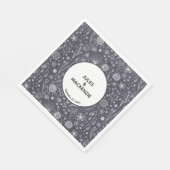 Monochrome Blume Chalkboard Modern Serviette (Ecke)