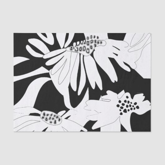 Monochrome Blume Dekoupage Tissue/Umhüllung Seidenpapier (Vorderseite)