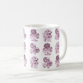 Monochrome Blume in Bordeaux Kaffeetasse (VorderseiteRechts)