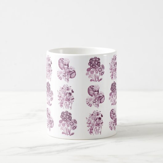 Monochrome Blume in Bordeaux Kaffeetasse (Mittel)