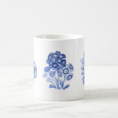 Monochrome Blume in Delft-Blau Kaffeetasse (Mittel)