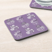 Monochrome Blume in der Lavendel Getränkeuntersetzer (Linke Seite)
