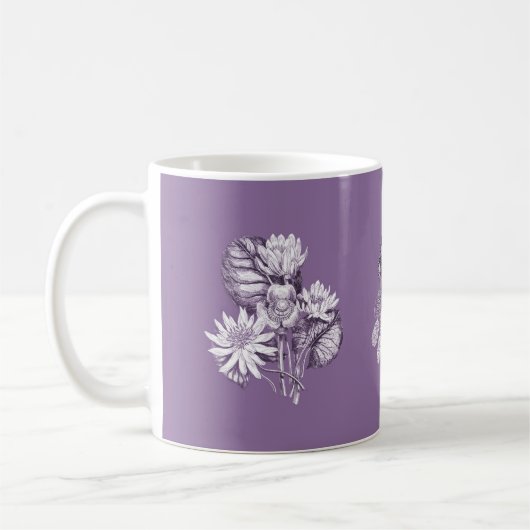 Monochrome Blume in der Lavendel Kaffeetasse (Links)