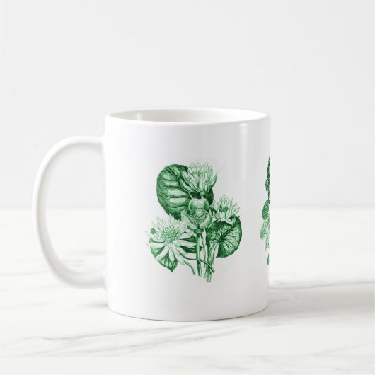 Monochrome Blume in grün Kaffeetasse (Links)