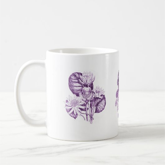 Monochrome Blume in lila Kaffeetasse (Links)