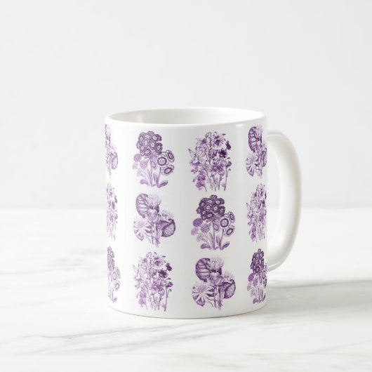 Monochrome Blume in lila Kaffeetasse (VorderseiteRechts)